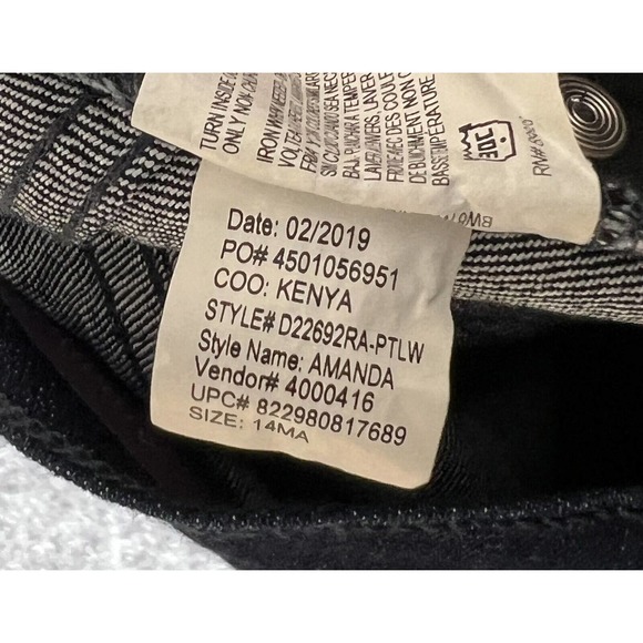 Gloria Vanderbilt Amanda Straight Leg Jeans Womens Missy‎ Size 14 Dark Wash Blue - Picture 6 of 12